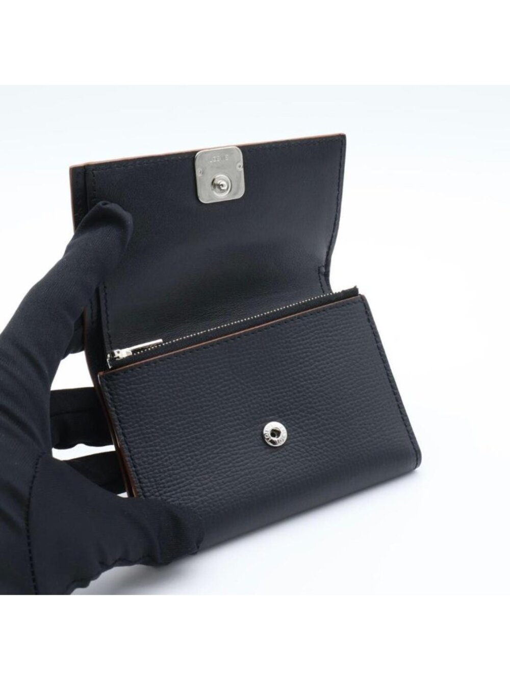 ★SOLD★ Loewe Trifold Wallet Black Anagram - Picture 2 of 10